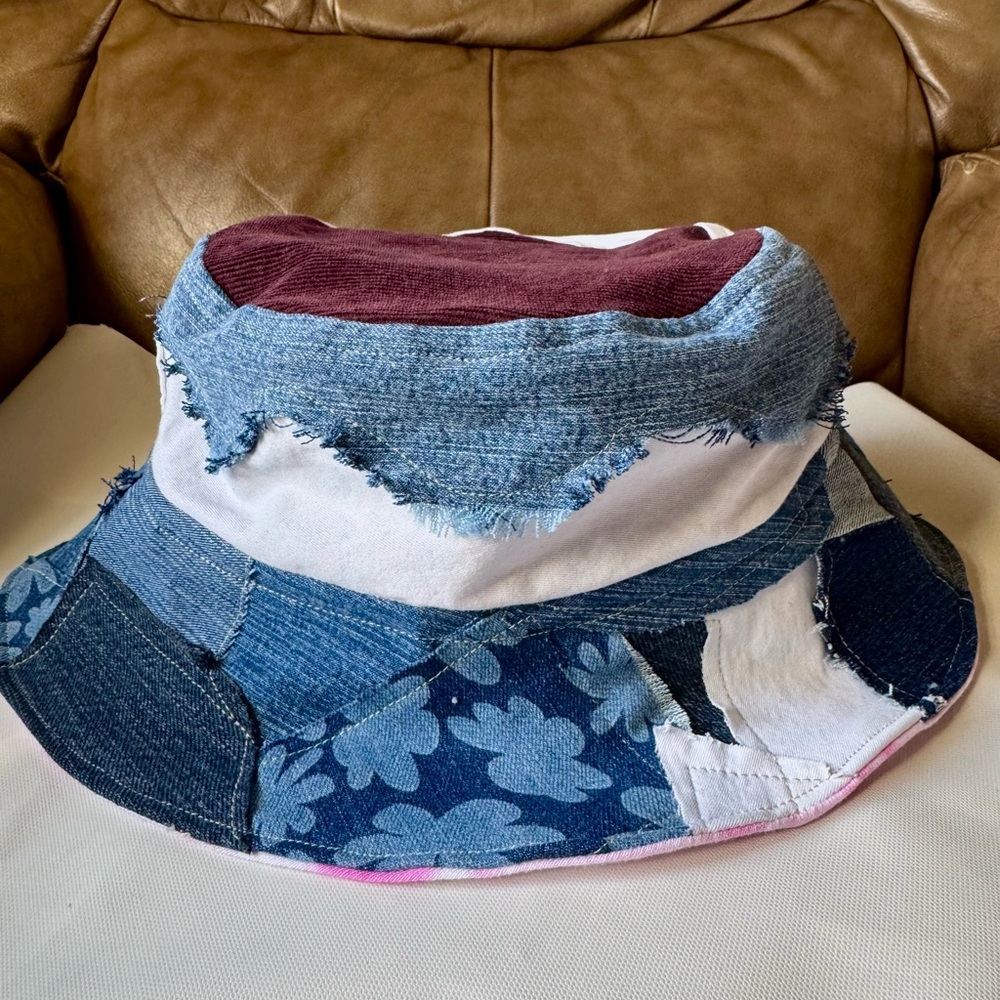 Patchwork Reversible Denim Bucket Hat